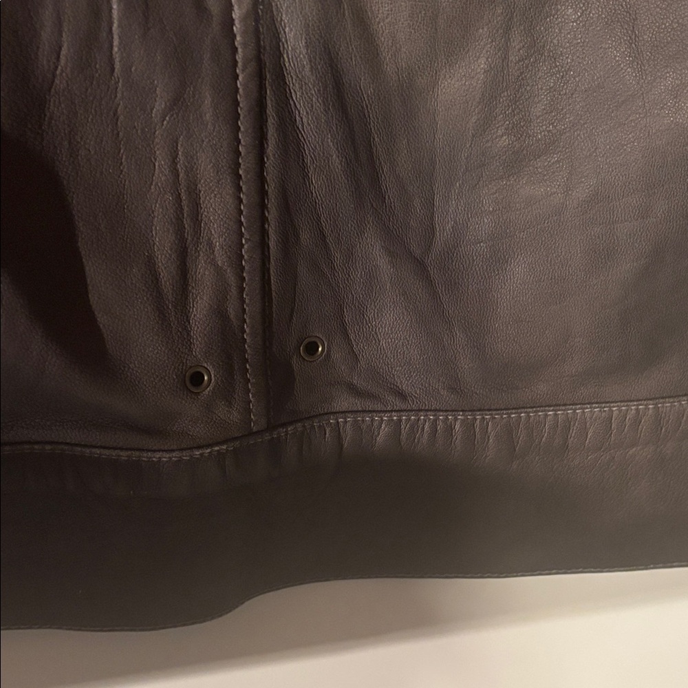 Mike & Chris Brown Leather Jacket with Hood - Picture 7 of 12